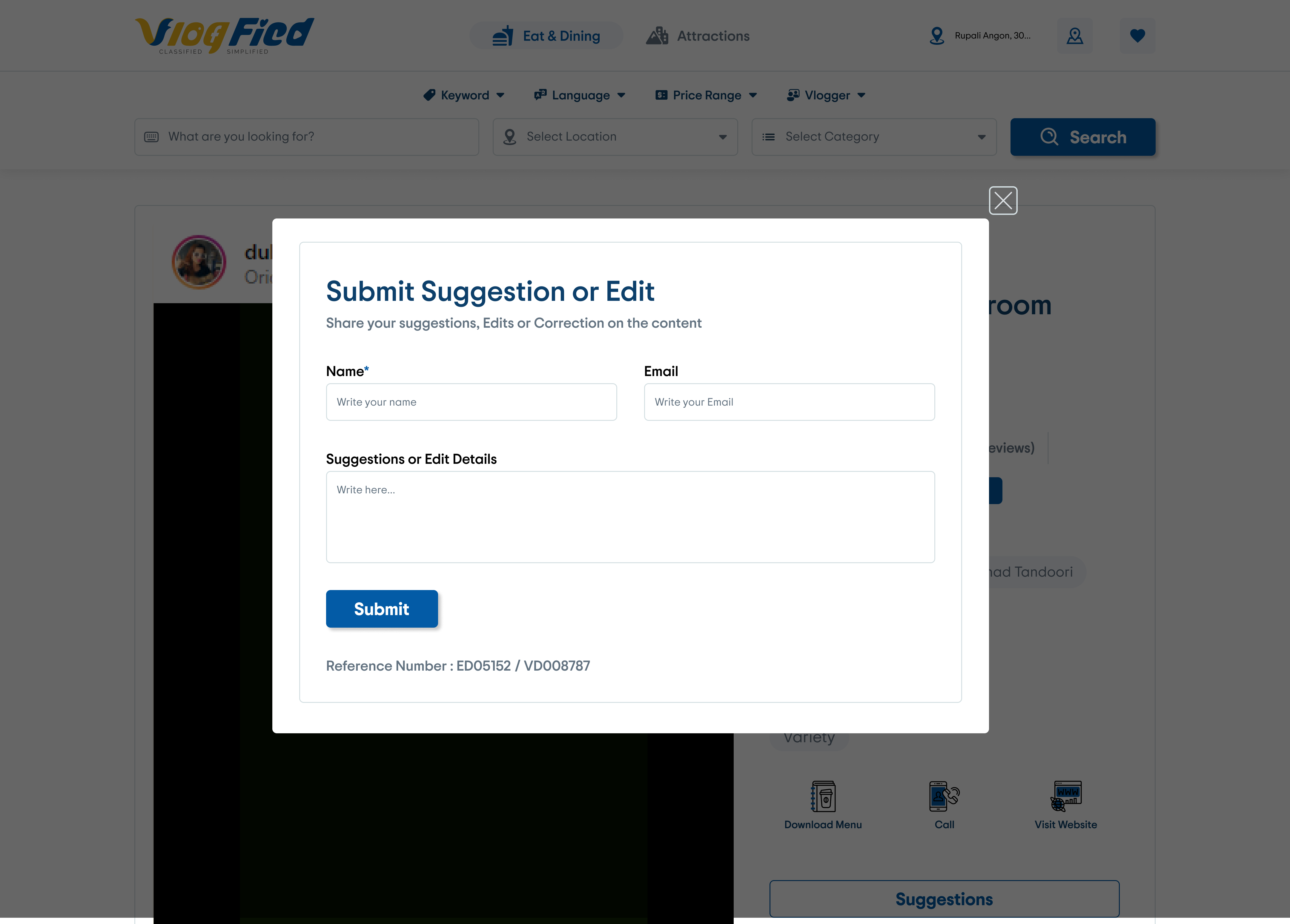 Vlogfied Suggestions